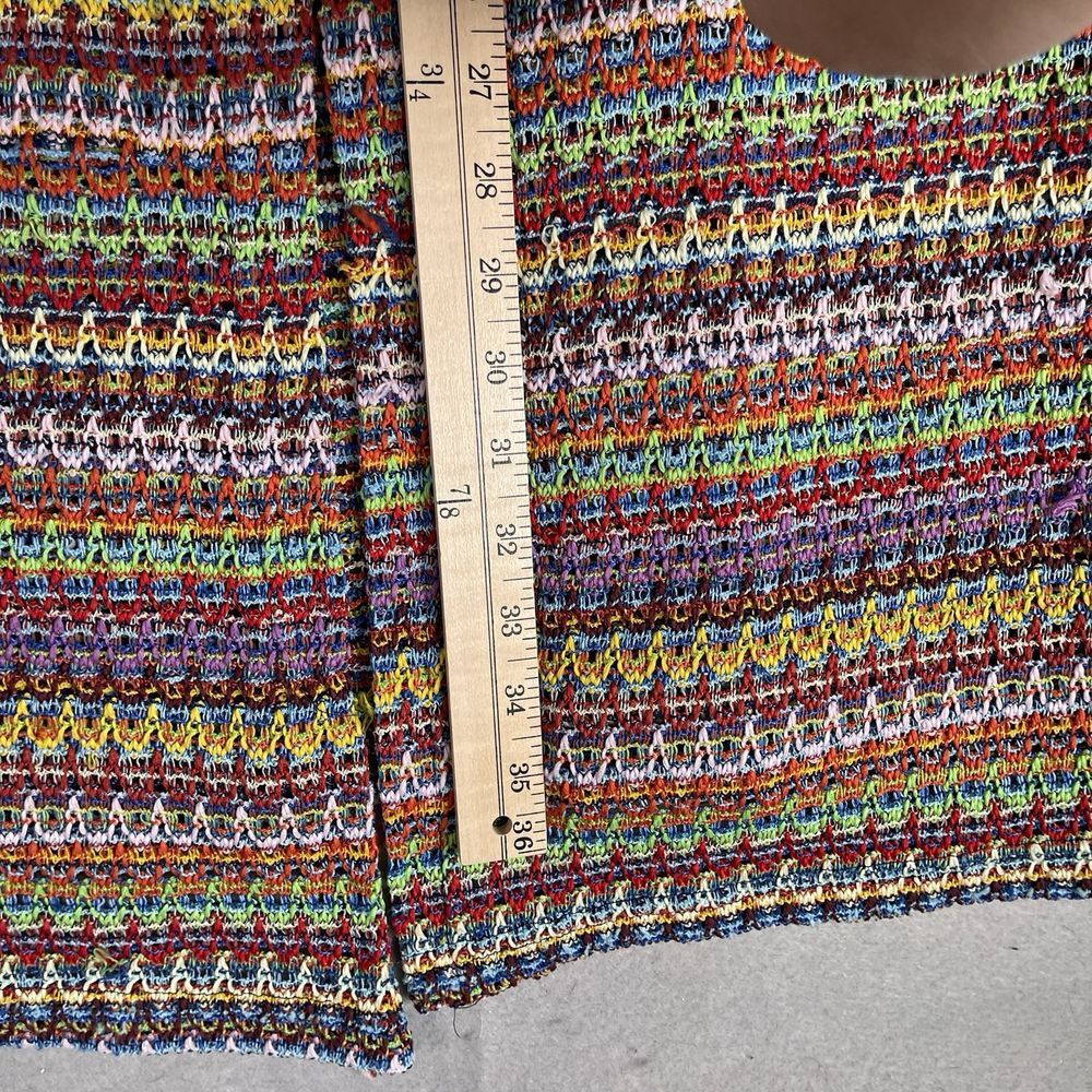 VTG Pretty Girl USA Handmade Feel Loose Knit Crochet Cover‎ Up Cardigan XL Boho - Picture 8 of 11